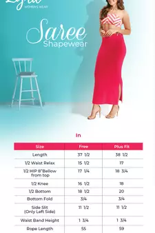 Lyra Women Saree Shapewear Bubble Gum Colour Free Size Pack of 1