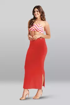 Lyra Women Saree Shapewear Mango Colour Free Size Pack of 1