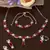 Rhodium Plated Red Stone Embellished CZ Necklace 317FNN331