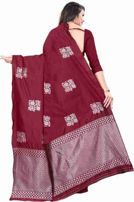 RED BEAUTIFUL SILK SAREE  4