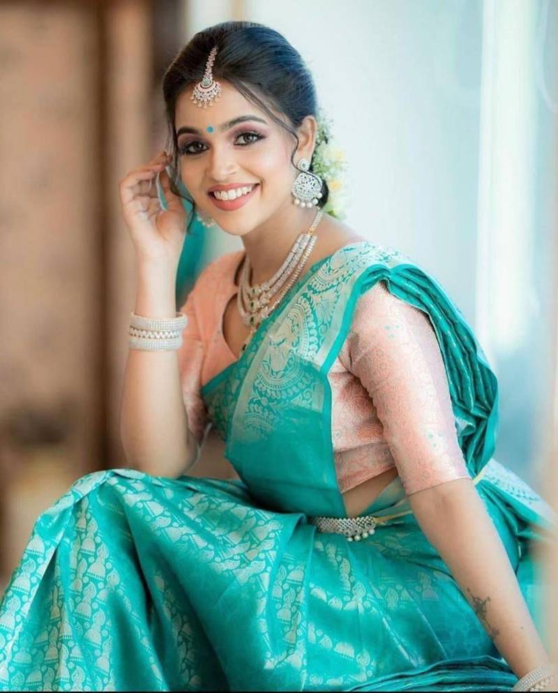 SKY BLUE BRIDAL BEAUTIFUL SAREE 