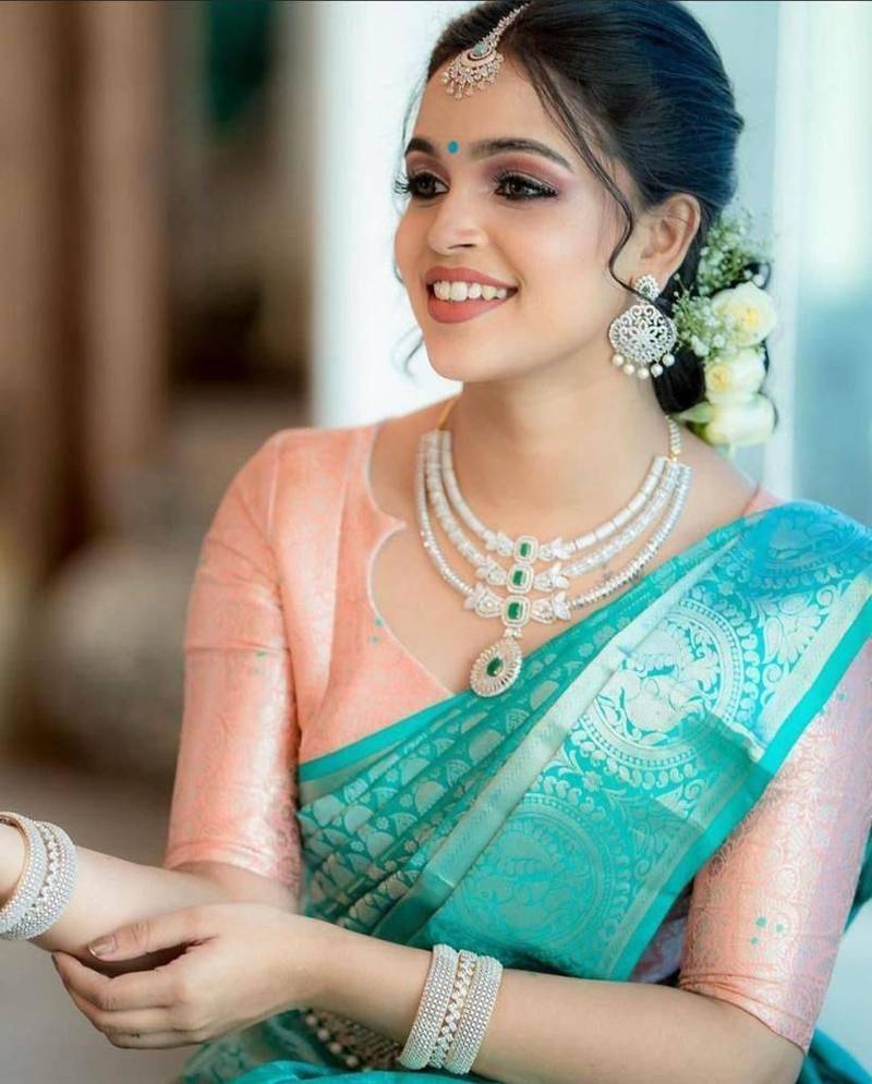 SKY BLUE BRIDAL BEAUTIFUL SAREE 