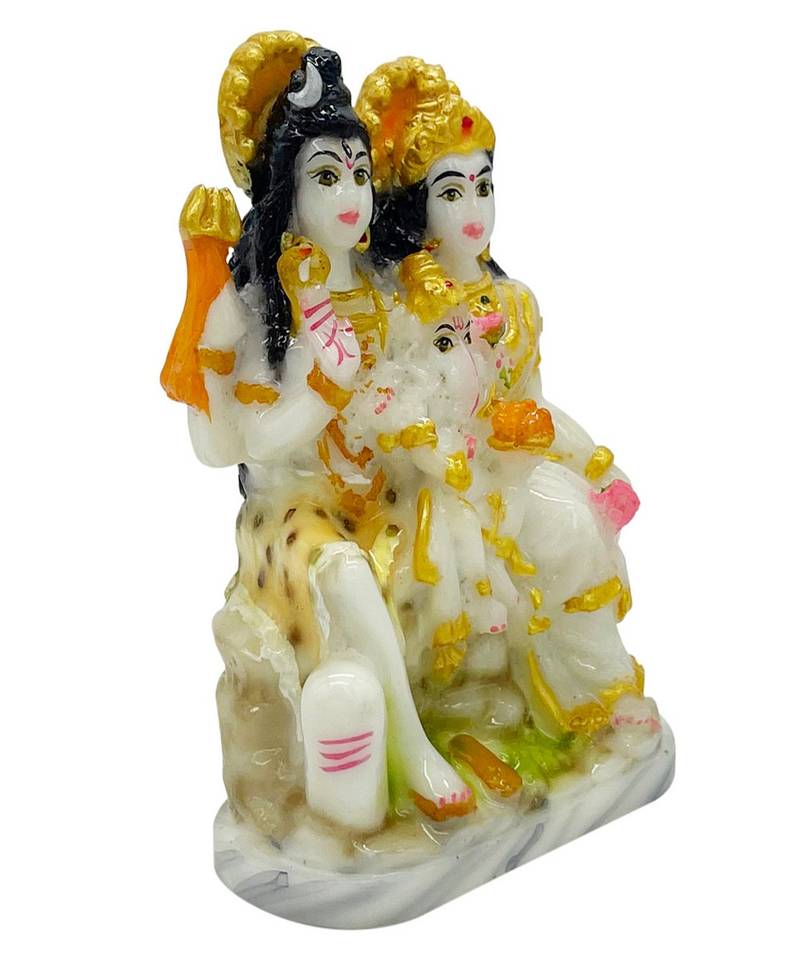 Chaque Decor  Shiv Parivar Handpainted Idol For Success & Gifts/Pooja Room/Home Decoration