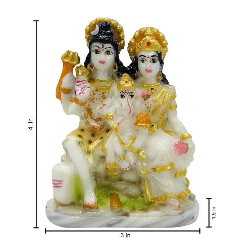 Chaque Decor  Shiv Parivar Handpainted Idol For Success & Gifts/Pooja Room/Home Decoration