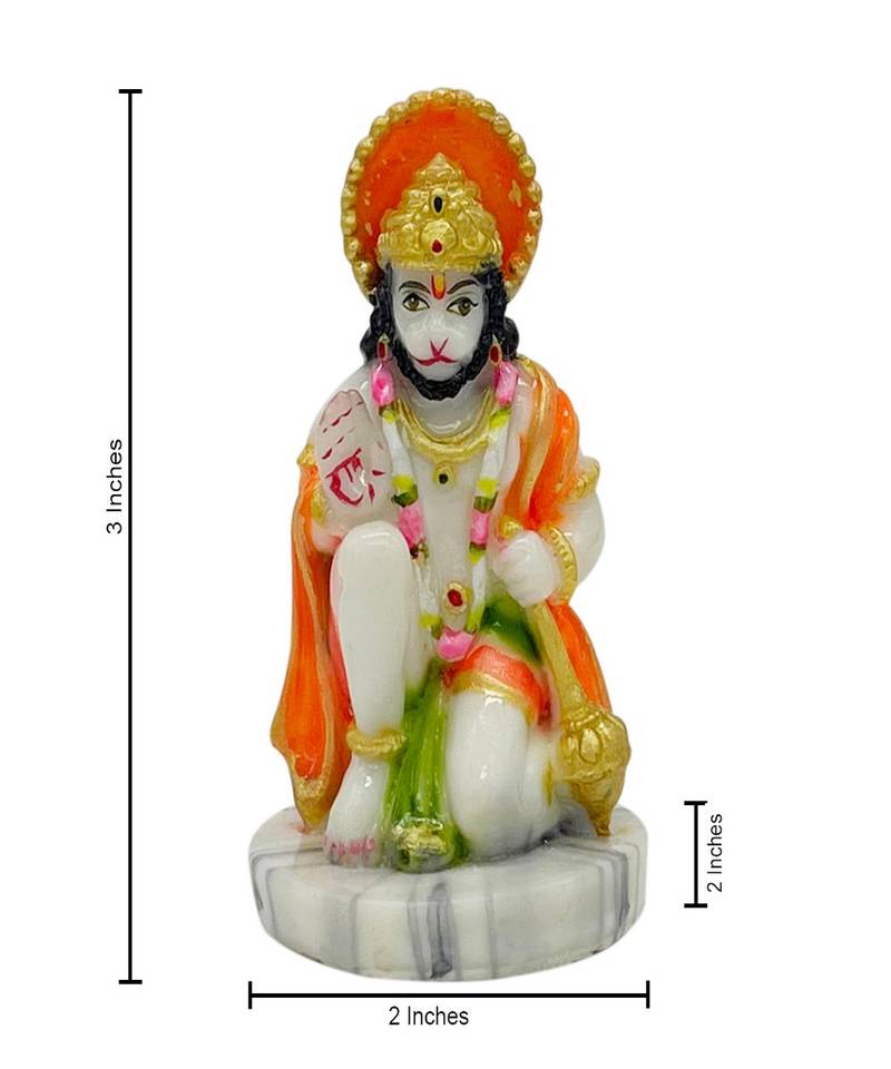 Chaque Decor  Hanuman Handpainted Idol For Success & Gifts/Pooja Room/Home Decoration