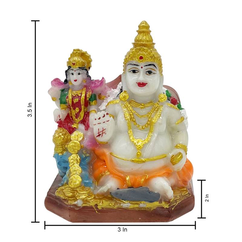 Chaque Decor  Kuber Handpainted Idol For Success & Gifts/Pooja Room/Home Decoration