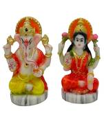 Chaque Decor  Laxmi Ganesh Handpainted Idol For Success & Gifts/Pooja Room/Home Decoration