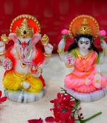 Chaque Decor  Laxmi Ganesh Handpainted Idol For Success & Gifts/Pooja Room/Home Decoration