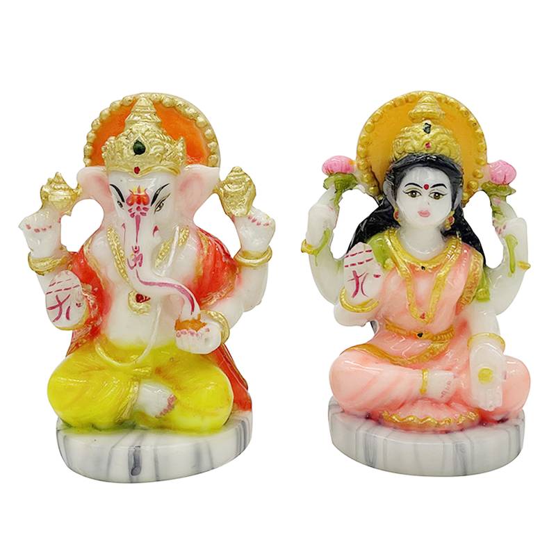 Chaque Decor  Laxmi Ganesh Handpainted Idol For Success & Gifts/Pooja Room/Home Decoration