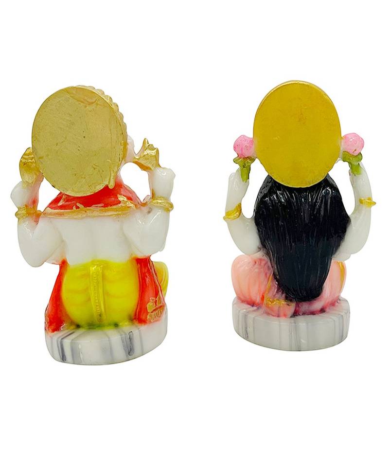 Chaque Decor  Laxmi Ganesh Handpainted Idol For Success & Gifts/Pooja Room/Home Decoration