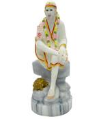 Chaque Decor  Sai Baba Handpainted Idol For Success & Gifts/Pooja Room/Home Decoration