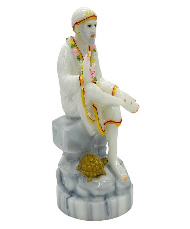 Chaque Decor  Sai Baba Handpainted Idol For Success & Gifts/Pooja Room/Home Decoration