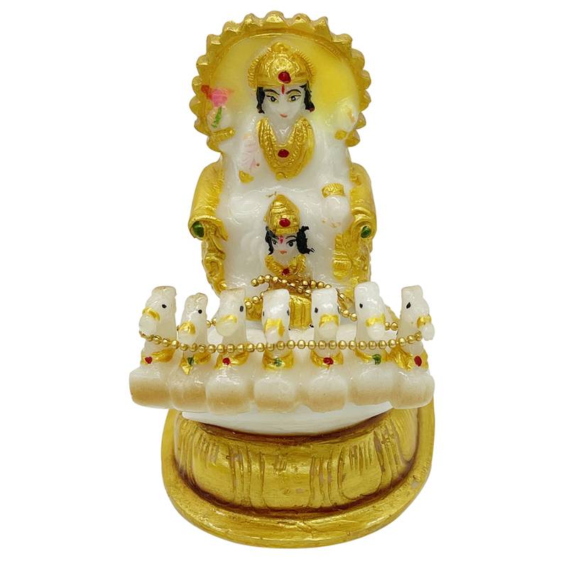 Chaque Decor  Surya Dev Handpainted Idol For Success & Gifts/Pooja Room/Home Decoration