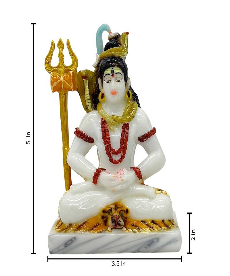 Chaque Decor  Shiv Ji Handpainted Idol For Success & Gifts/Pooja Room/Home Decoration