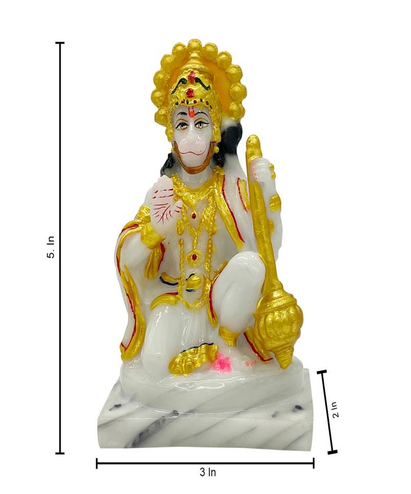 Chaque Decor  Hanuman Handpainted Idol For Success & Gifts/Pooja Room/Home Decoration