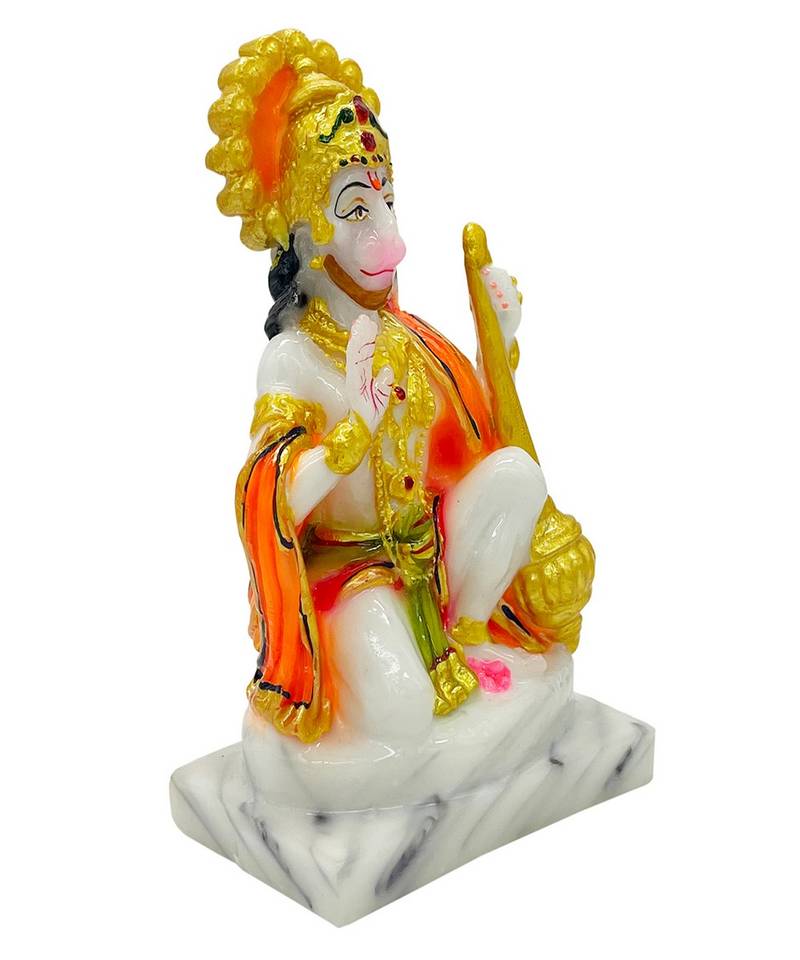 Chaque Decor  Hanuman Handpainted Idol For Success & Gifts/Pooja Room/Home Decoration