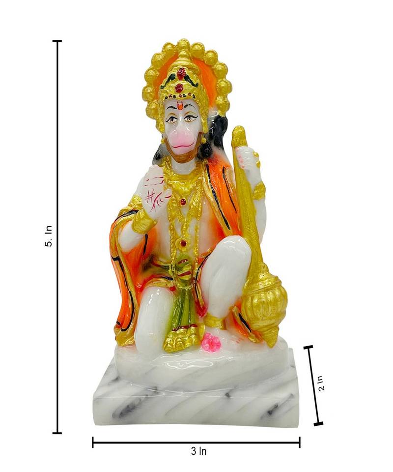 Chaque Decor  Hanuman Handpainted Idol For Success & Gifts/Pooja Room/Home Decoration