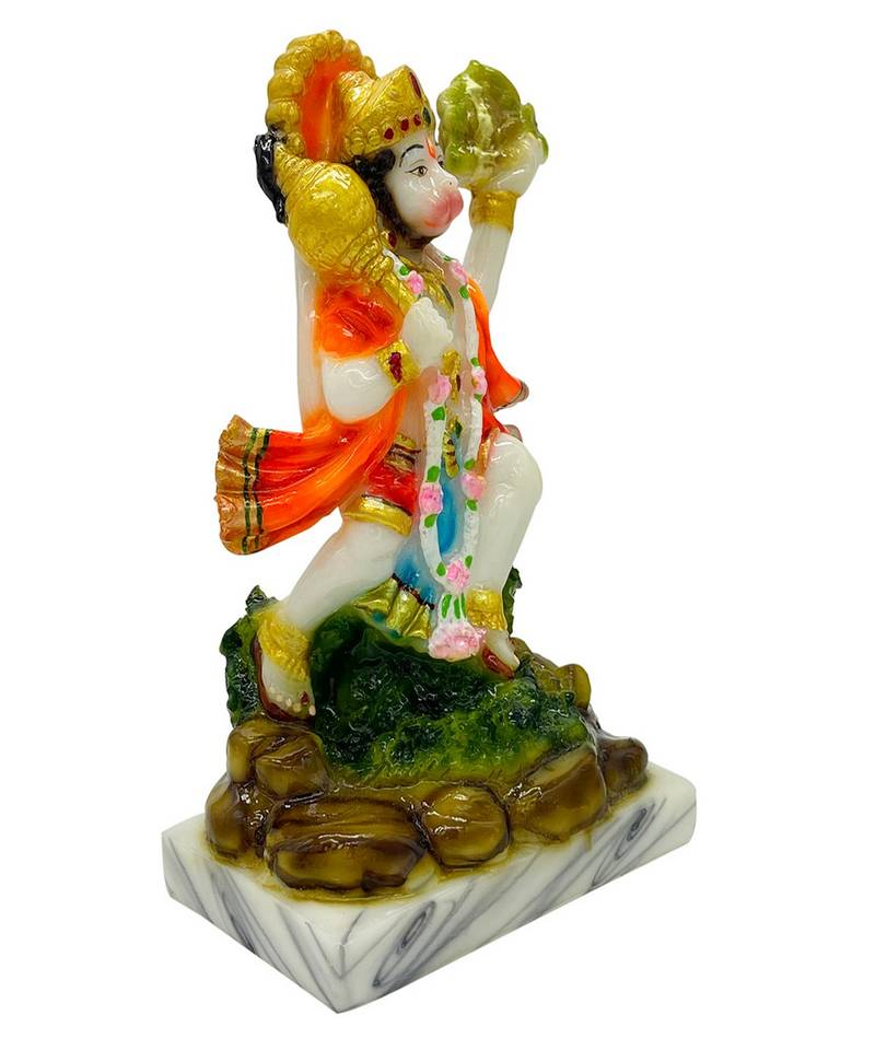 Chaque Decor  Parvat Hanuman Handpainted Idol For Success & Gifts/Pooja Room/Home Decoration