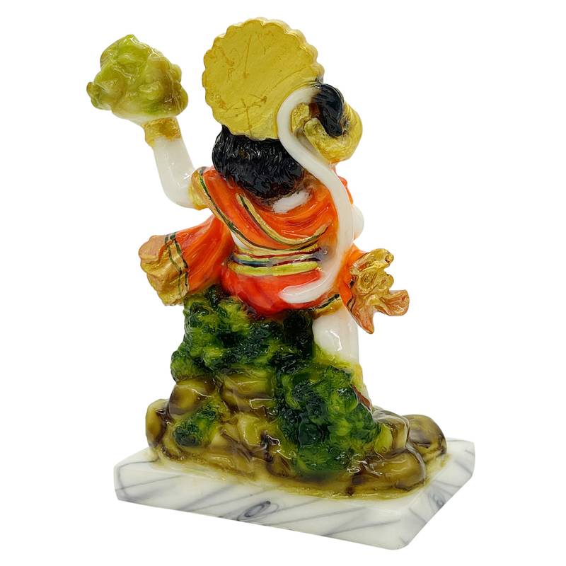Chaque Decor  Parvat Hanuman Handpainted Idol For Success & Gifts/Pooja Room/Home Decoration