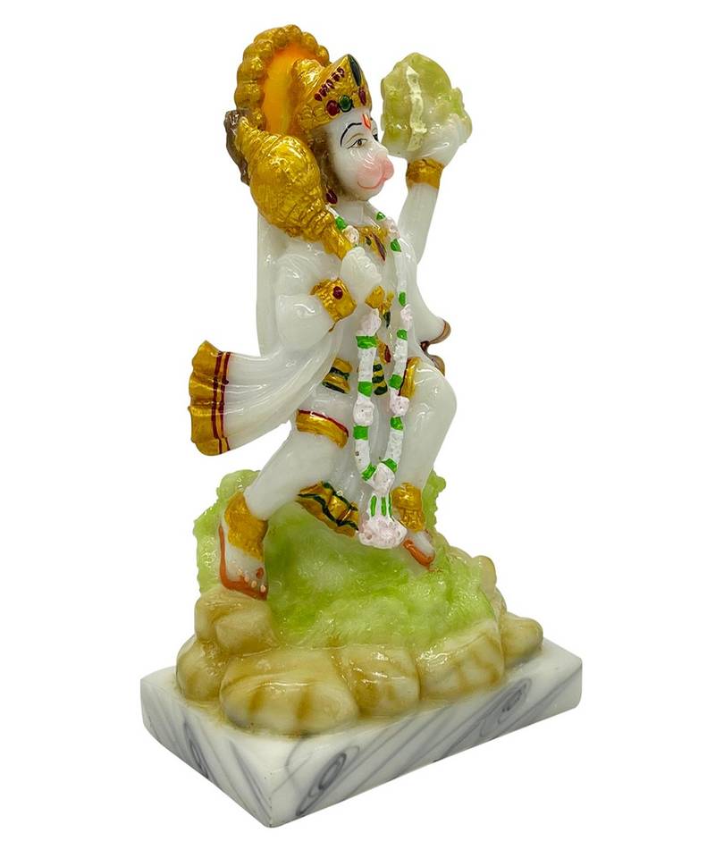 Chaque Decor  Parvat Hanuman Handpainted Idol For Success & Gifts/Pooja Room/Home Decoration