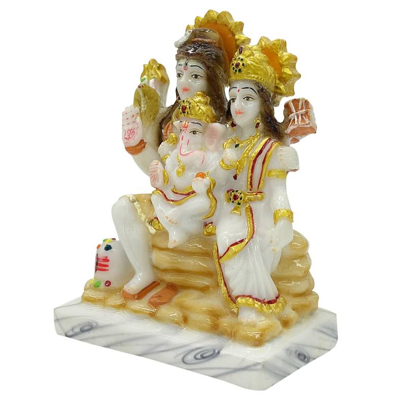 Chaque Decor  Shiv Parivar Handpainted Idol For Success & Gifts/Pooja Room/Home Decoration