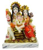 Chaque Decor  Shiv Parivar Handpainted Idol For Success & Gifts/Pooja Room/Home Decoration