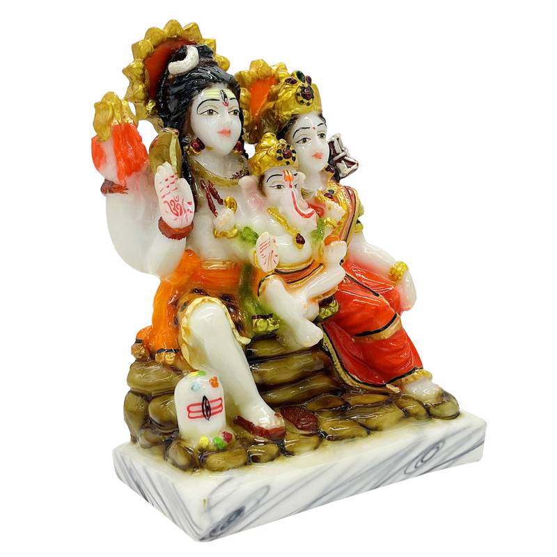 Chaque Decor  Shiv Parivar Handpainted Idol For Success & Gifts/Pooja Room/Home Decoration