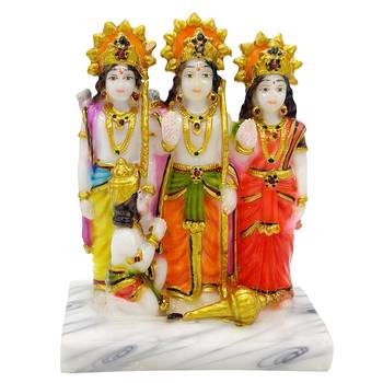 Chaque Decor  Ram Darbar Handpainted Idol For Success & Gifts/Pooja Room/Home Decoration 1