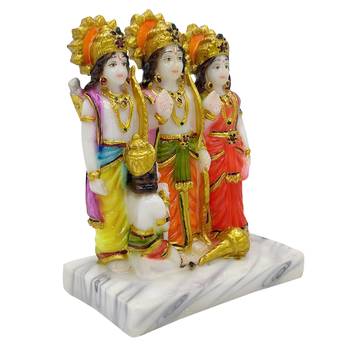 Chaque Decor  Ram Darbar Handpainted Idol For Success & Gifts/Pooja Room/Home Decoration 2