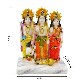 Chaque Decor  Ram Darbar Handpainted Idol For Success & Gifts/Pooja Room/Home Decoration 4