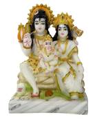 Chaque Decor  Shiv Parivar Handpainted Idol For Success & Gifts/Pooja Room/Home Decoration