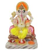 Chaque Decor  Ganesh Handpainted Idol For Success & Gifts/Pooja Room/Home Decoration