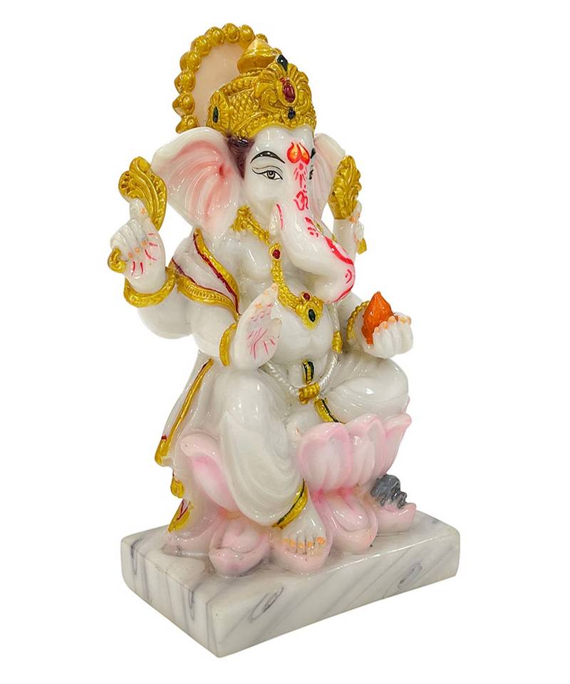 Chaque Decor  Ganesh Handpainted Idol For Success & Gifts/Pooja Room/Home Decoration