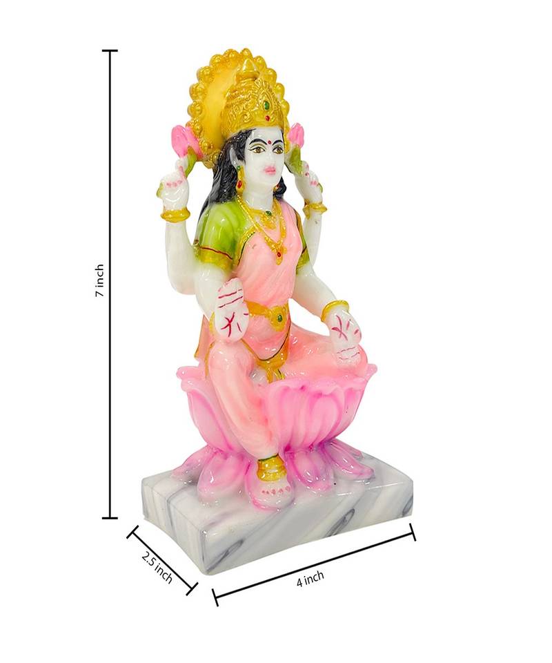 Chaque Decor  Laxmi Handpainted Idol For Success & Gifts/Pooja Room/Home Decoration