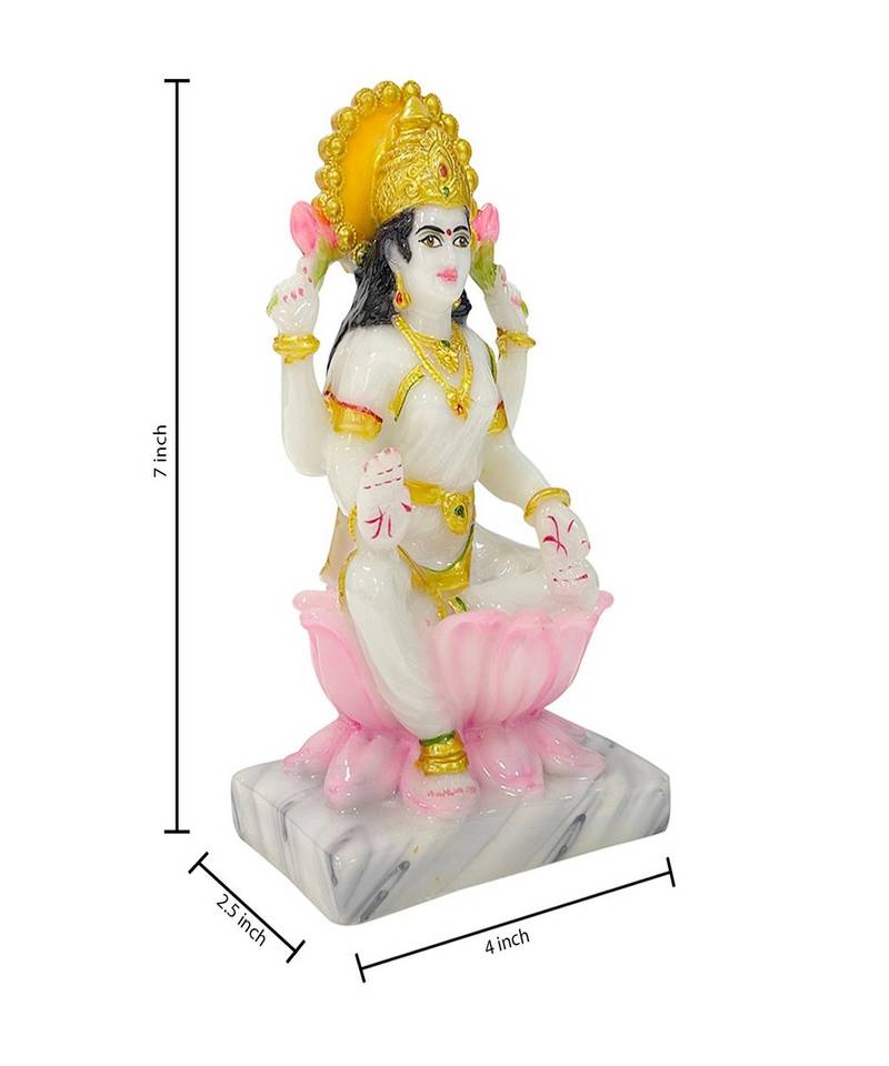 Chaque Decor  Laxmi Handpainted Idol For Success & Gifts/Pooja Room/Home Decoration