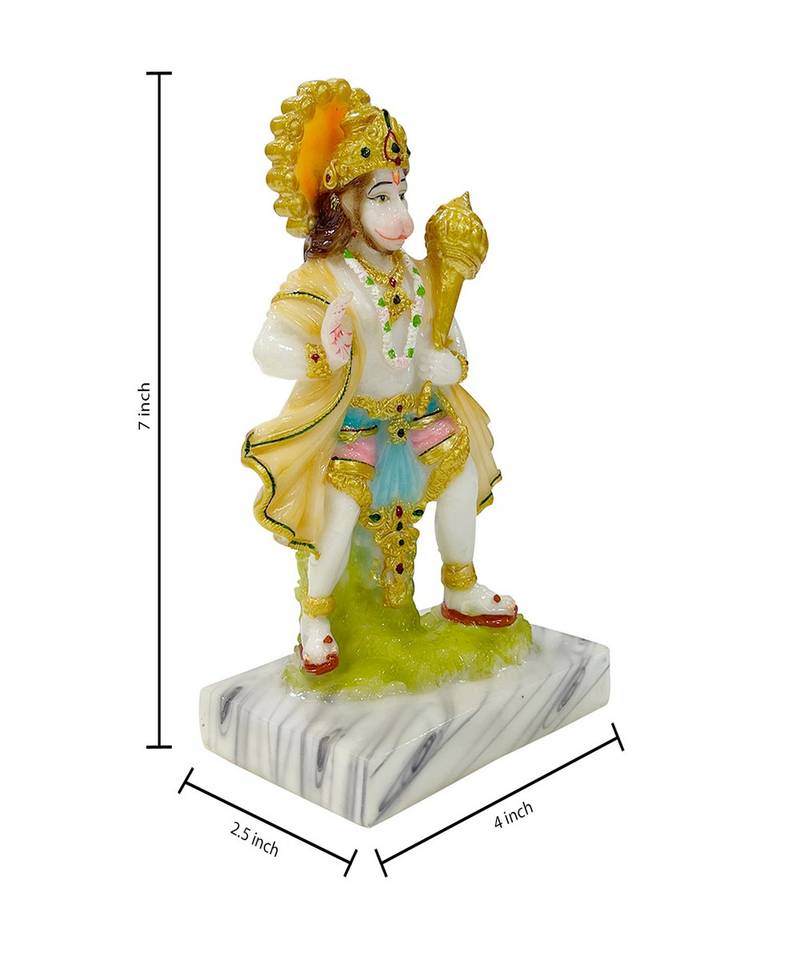 Chaque Decor  Hanuman Handpainted Idol For Success & Gifts/Pooja Room/Home Decoration