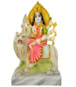 Chaque Decor  Sherawali Mata Handpainted Idol For Success & Gifts/Pooja Room/Home Decoration