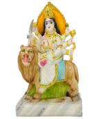 Chaque Decor  Sherawali Mata Handpainted Idol For Success & Gifts/Pooja Room/Home Decoration