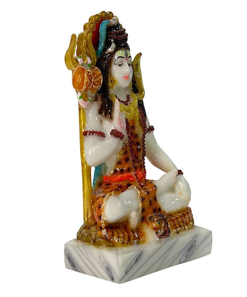 Chaque Decor  Shiv Ji Handpainted Idol For Success & Gifts/Pooja Room/Home Decoration