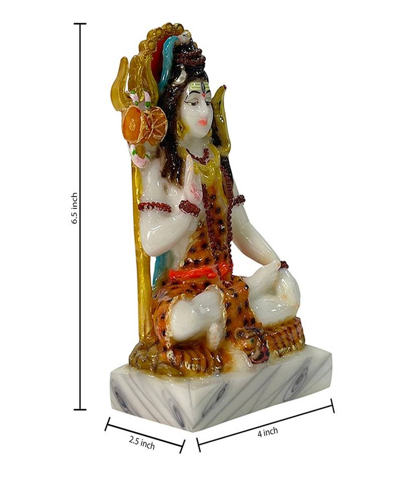 Chaque Decor  Shiv Ji Handpainted Idol For Success & Gifts/Pooja Room/Home Decoration