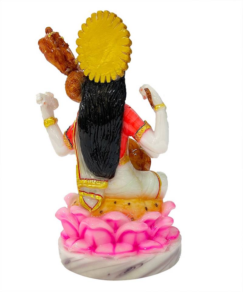 Chaque Decor  Saraswati Handpainted Idol For Success & Gifts/Pooja Room/Home Decoration