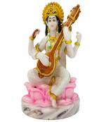 Chaque Decor  Saraswati Handpainted Idol For Success & Gifts/Pooja Room/Home Decoration