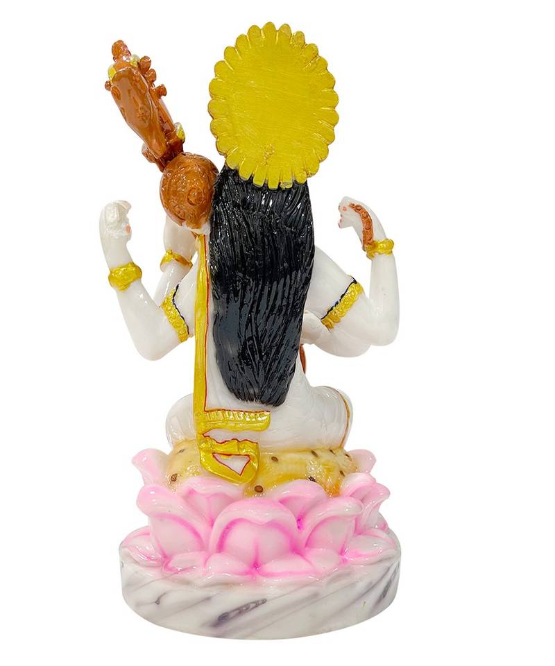 Chaque Decor  Saraswati Handpainted Idol For Success & Gifts/Pooja Room/Home Decoration