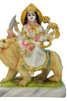 Chaque Decor  Sherawali Mata Handpainted Idol For Success & Gifts/Pooja Room/Home Decoration
