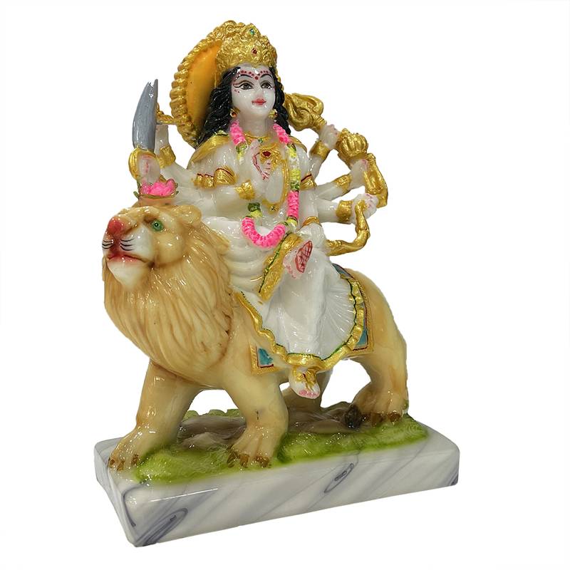 Chaque Decor  Sherawali Mata Handpainted Idol For Success & Gifts/Pooja Room/Home Decoration