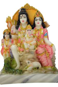 Chaque Decor  Shiv Parivar Handpainted Idol For Success & Gifts/Pooja Room/Home Decoration