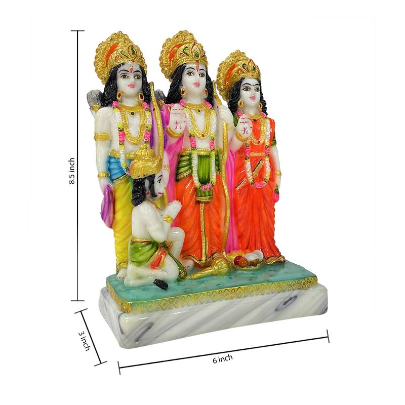 Chaque Decor  Ram Darbar Handpainted Idol For Success & Gifts/Pooja Room/Home Decoration