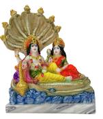 Chaque Decor  Vishnu Laxmi Handpainted Idol For Success & Gifts/Pooja Room/Home Decoration