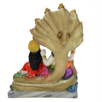Chaque Decor  Vishnu Laxmi Handpainted Idol For Success & Gifts/Pooja Room/Home Decoration 3