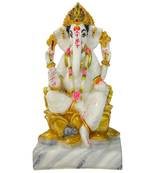 Chaque Decor  Ganesh Handpainted Idol For Success & Gifts/Pooja Room/Home Decoration